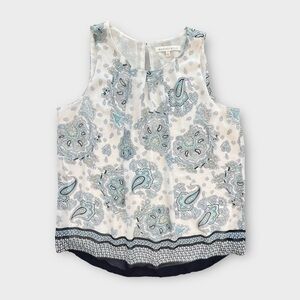 Daniel Rainn Paisley Layered Sheer Flowy Tank Top, S